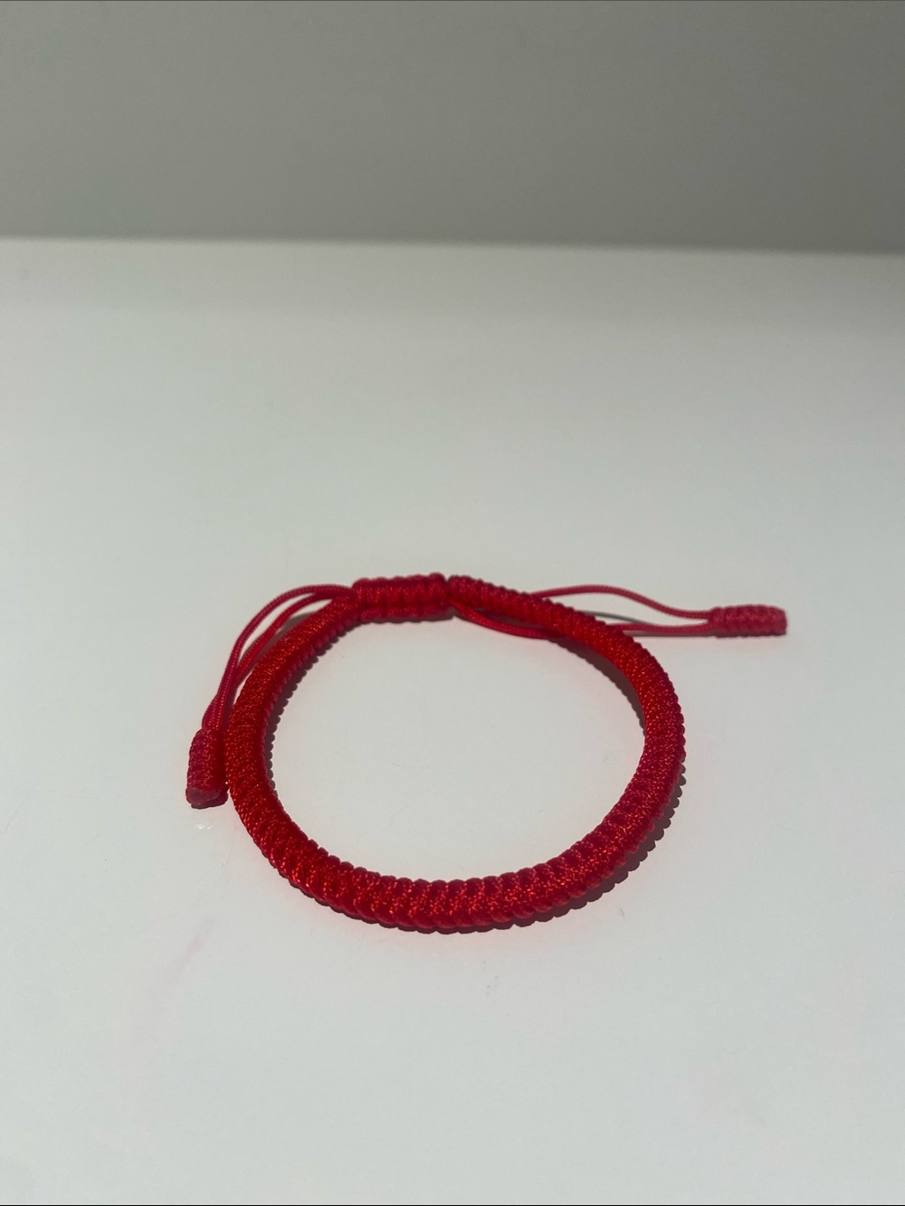 NWOT Buddhist Bracelet Red Nylon Adjustable Sliding Knot Cord